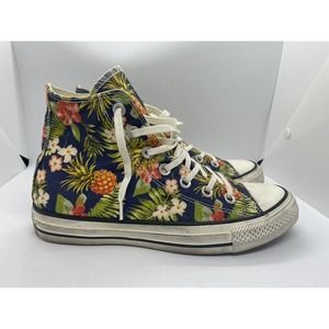 Converse All Star High Sneakers Mens Size 5 Womens 7 Floral Canvas Shoes Hi Top